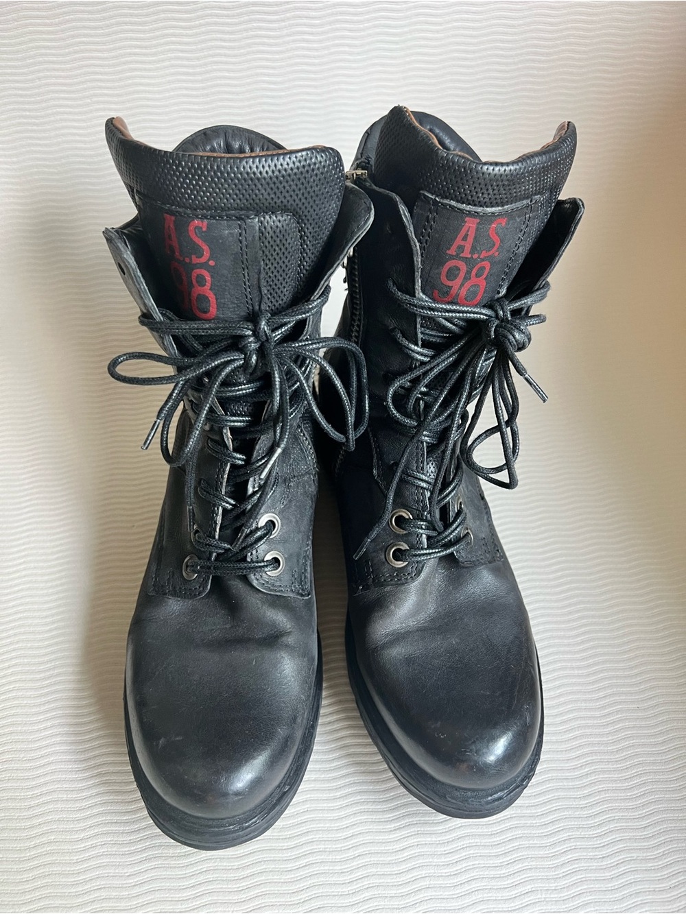 A.S.98 Black Combat Boots 7 NWOT